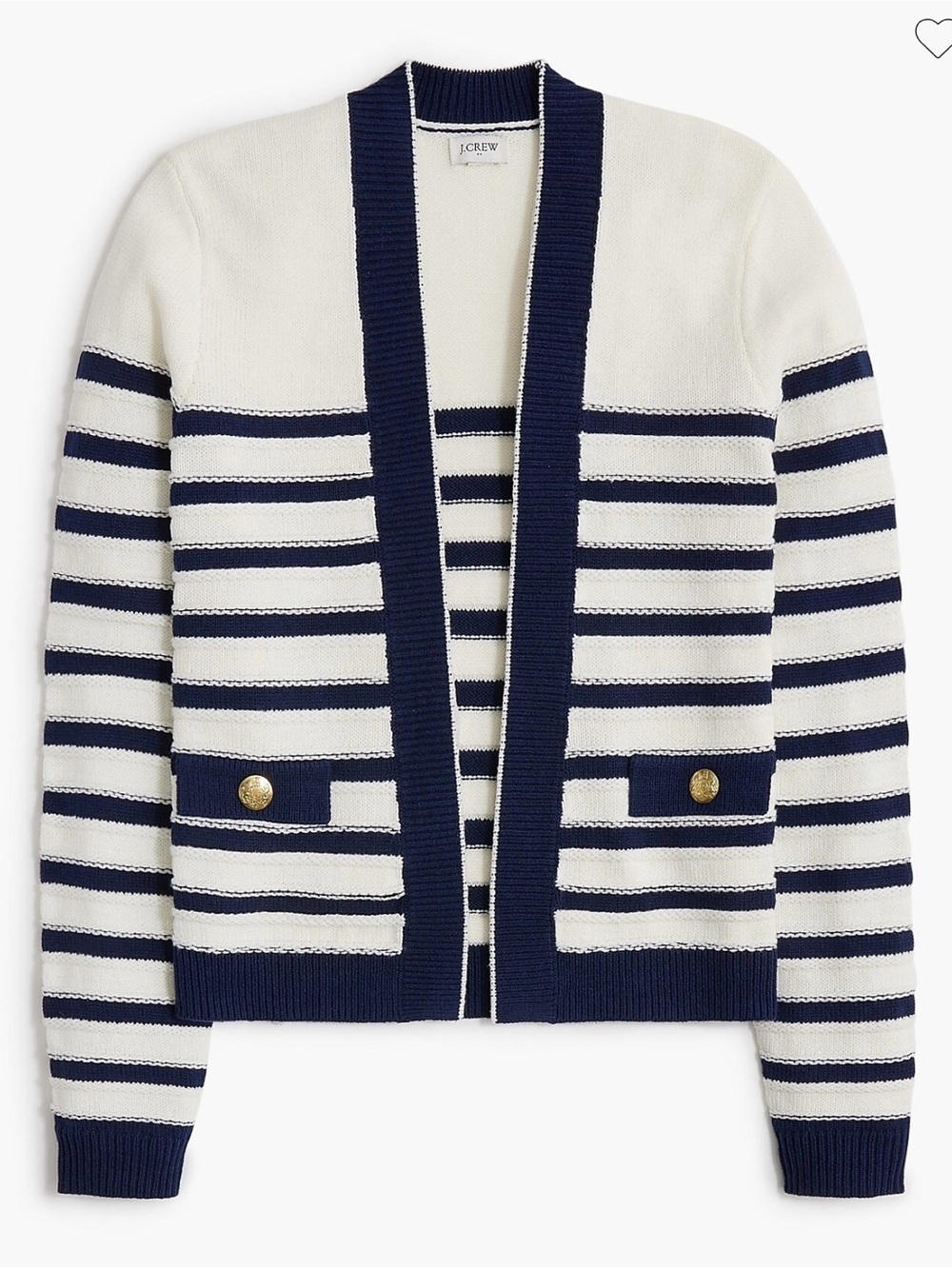 J. Crew Factory Striped open cardigan sweater •size small • CH442 • navy & white